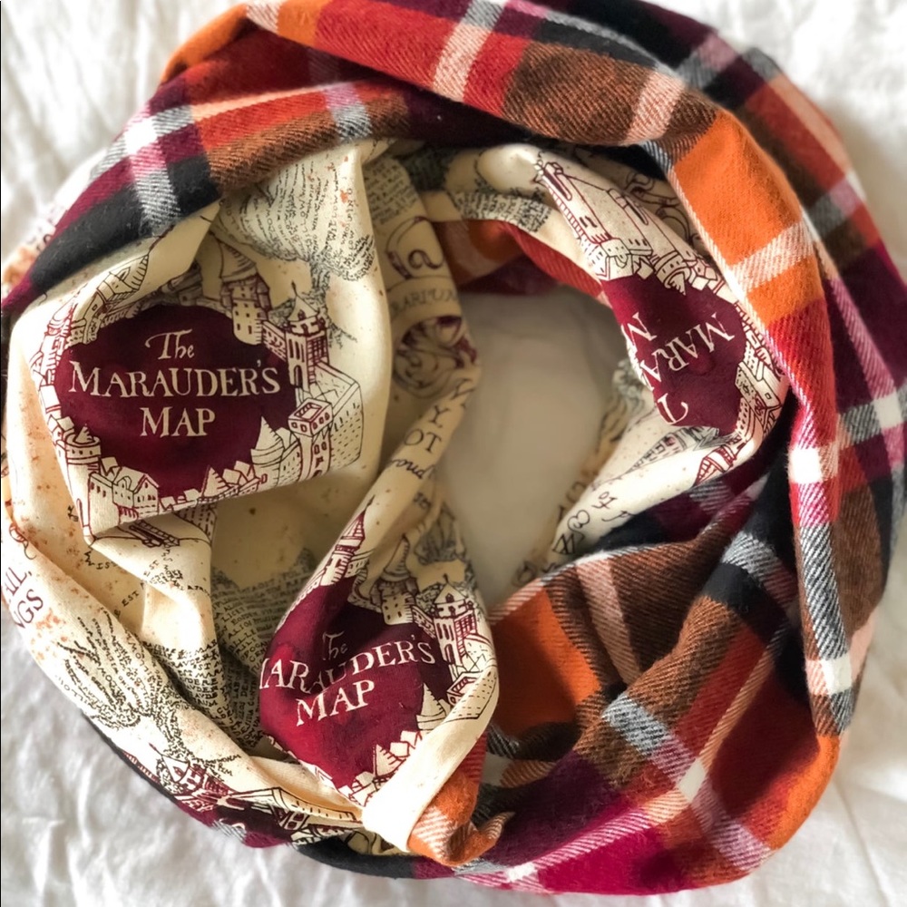 NWT Handmade Harry Potter Marauders Map Infinity Scarf